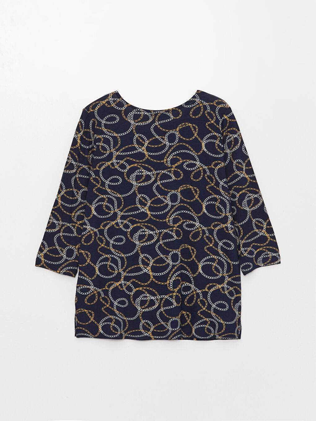 Crew Neck Patterned Women's Blouse-7