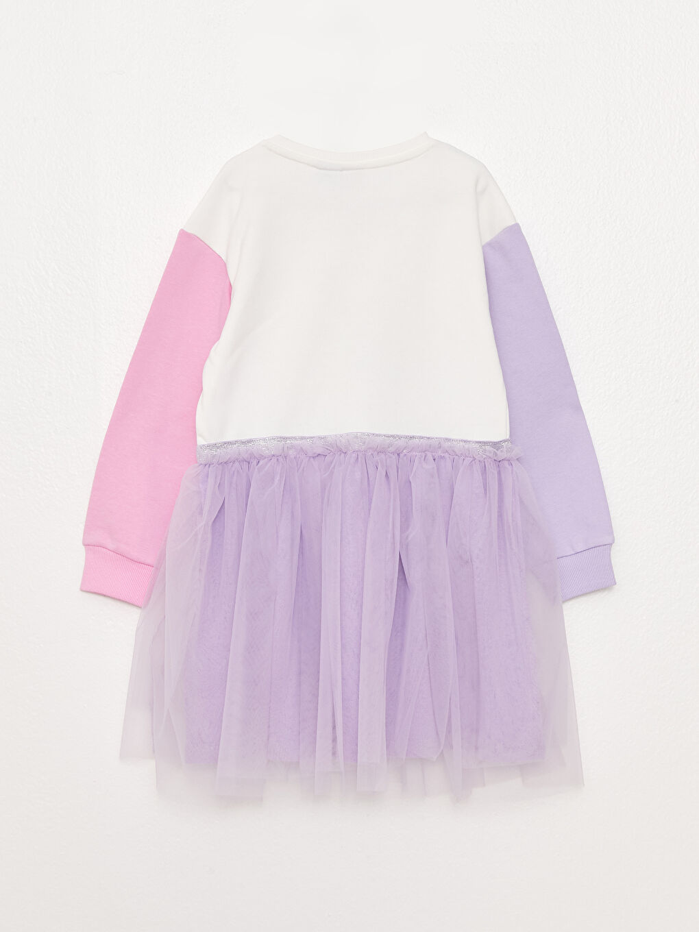 Crew Neck Minnie Mouse and Daisy Duck Printed Long Sleeve Girls Dress -S33877Z4-R9J
