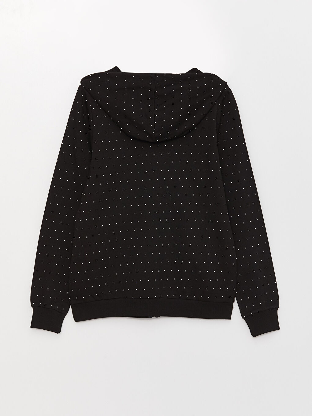 Әйелдерге арналған капюшонды горошекпен ұзын жең кардиган-6