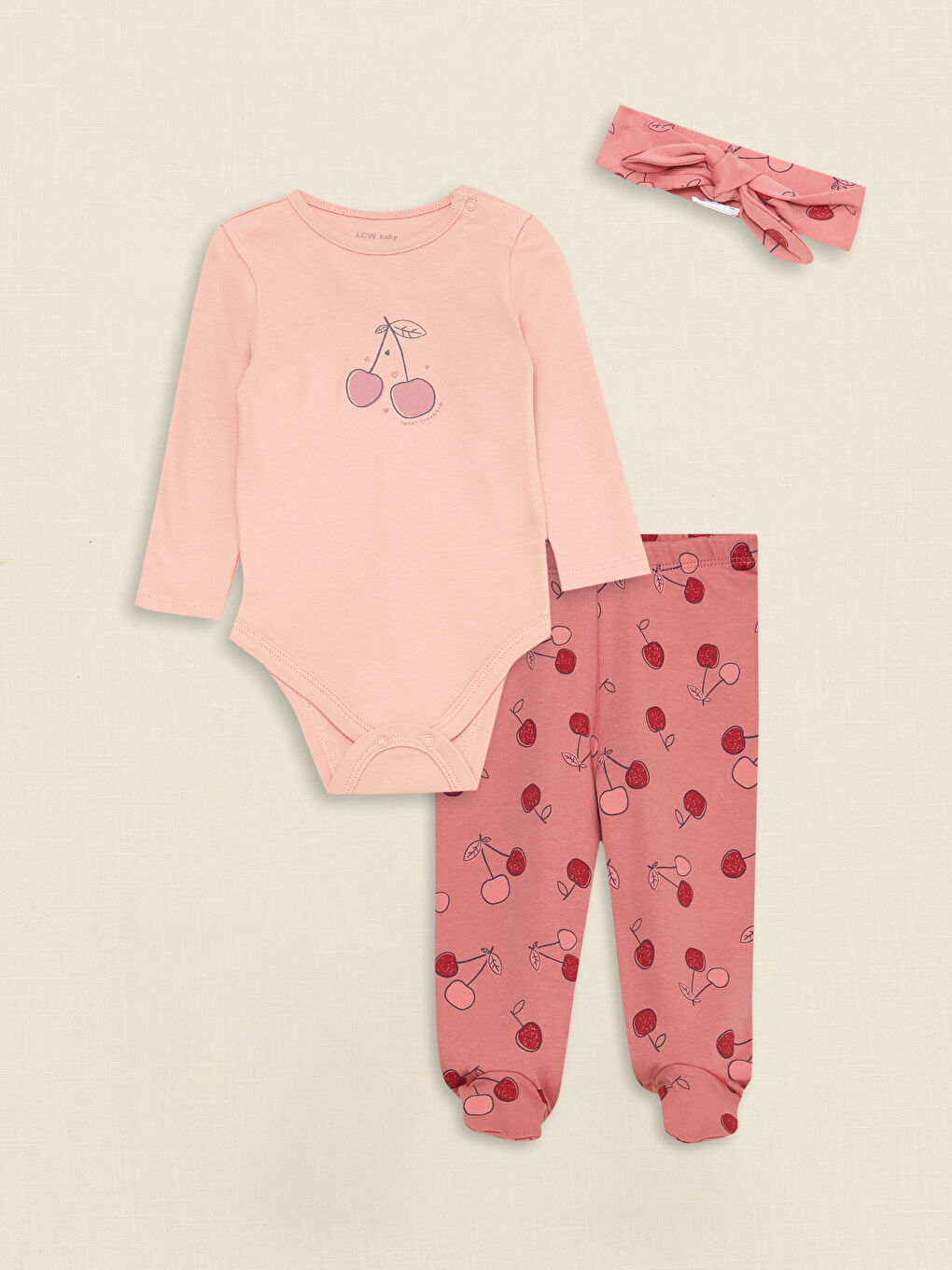 дөңгелек жағалы ұзын жең принтті қыз балаға арналған аурухана жинағы 3 данадан тұратын