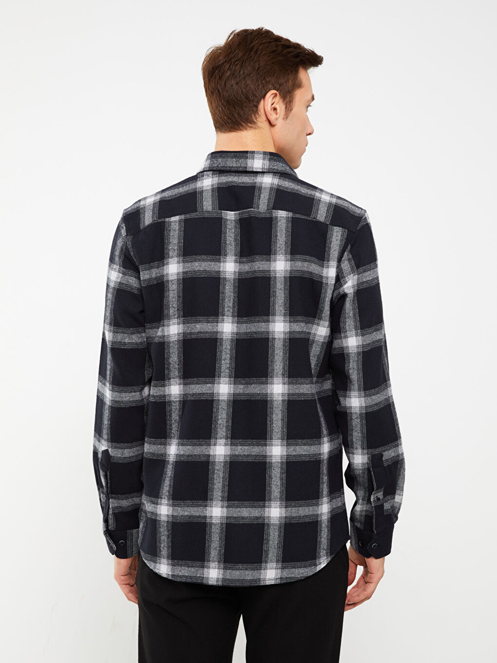LCWAIKIKI Classic Regular Fit Long Sleeve Plaid Gabardine Men's Shirt -S33886Z8-LKX