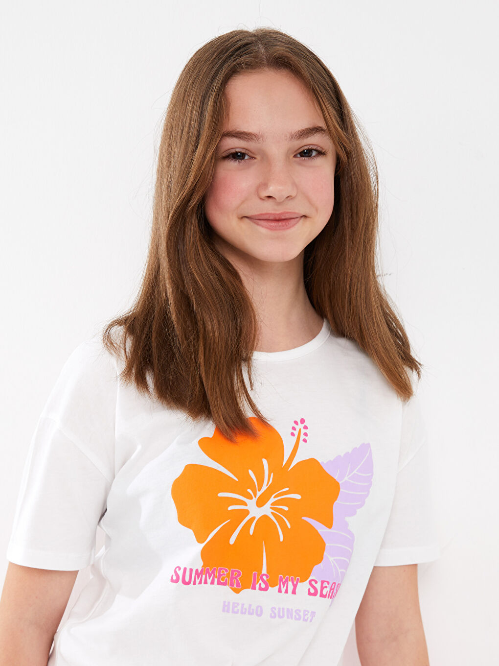 Ensemble T-Shirt à Manches Courtes et Jupe Imprimée à Col Rond pour Fille-2