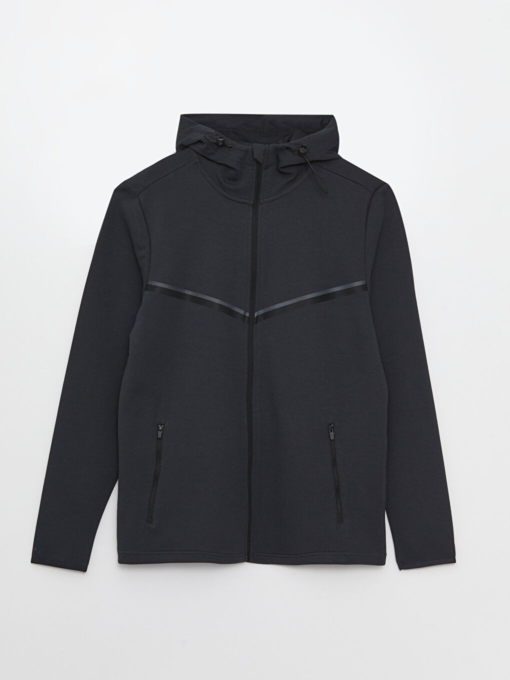 Antrasit Kapüşonlu Uzun Kollu Erkek Spor Hırka-5