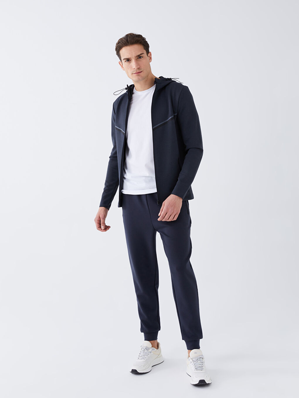 Antrasit Kapüşonlu Uzun Kollu Erkek Spor Hırka-2