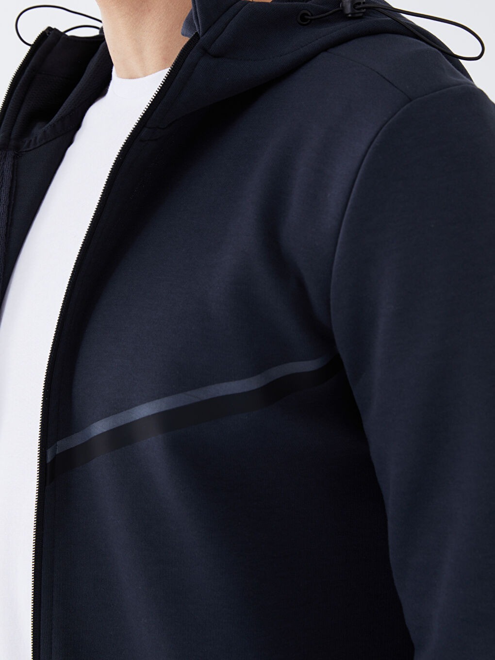 Antrasit Kapüşonlu Uzun Kollu Erkek Spor Hırka-3