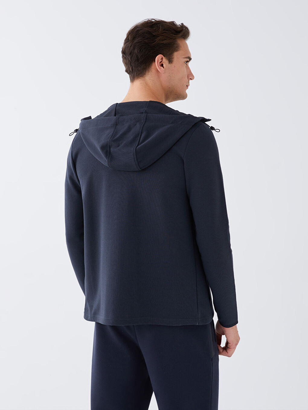 Antrasit Kapüşonlu Uzun Kollu Erkek Spor Hırka-4