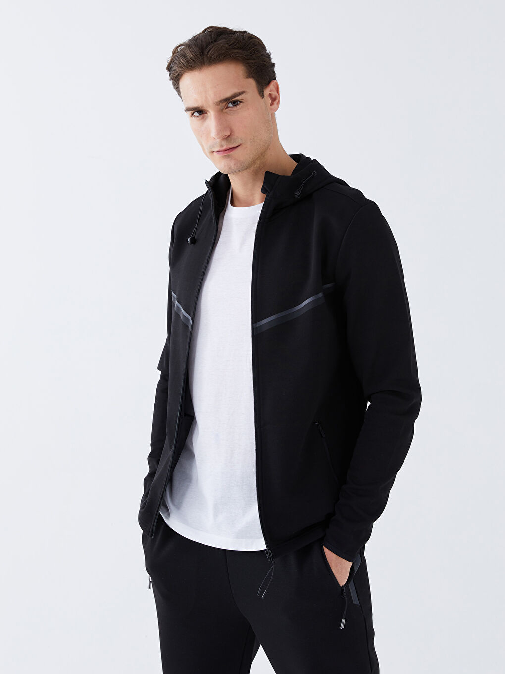LCW SPORT Hooded Long Sleeve Men's Sports Cardigan -S33934Z8-CVL