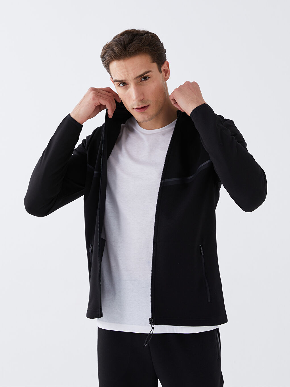 LCW SPORT Hooded Long Sleeve Men's Sports Cardigan -S33934Z8-CVL