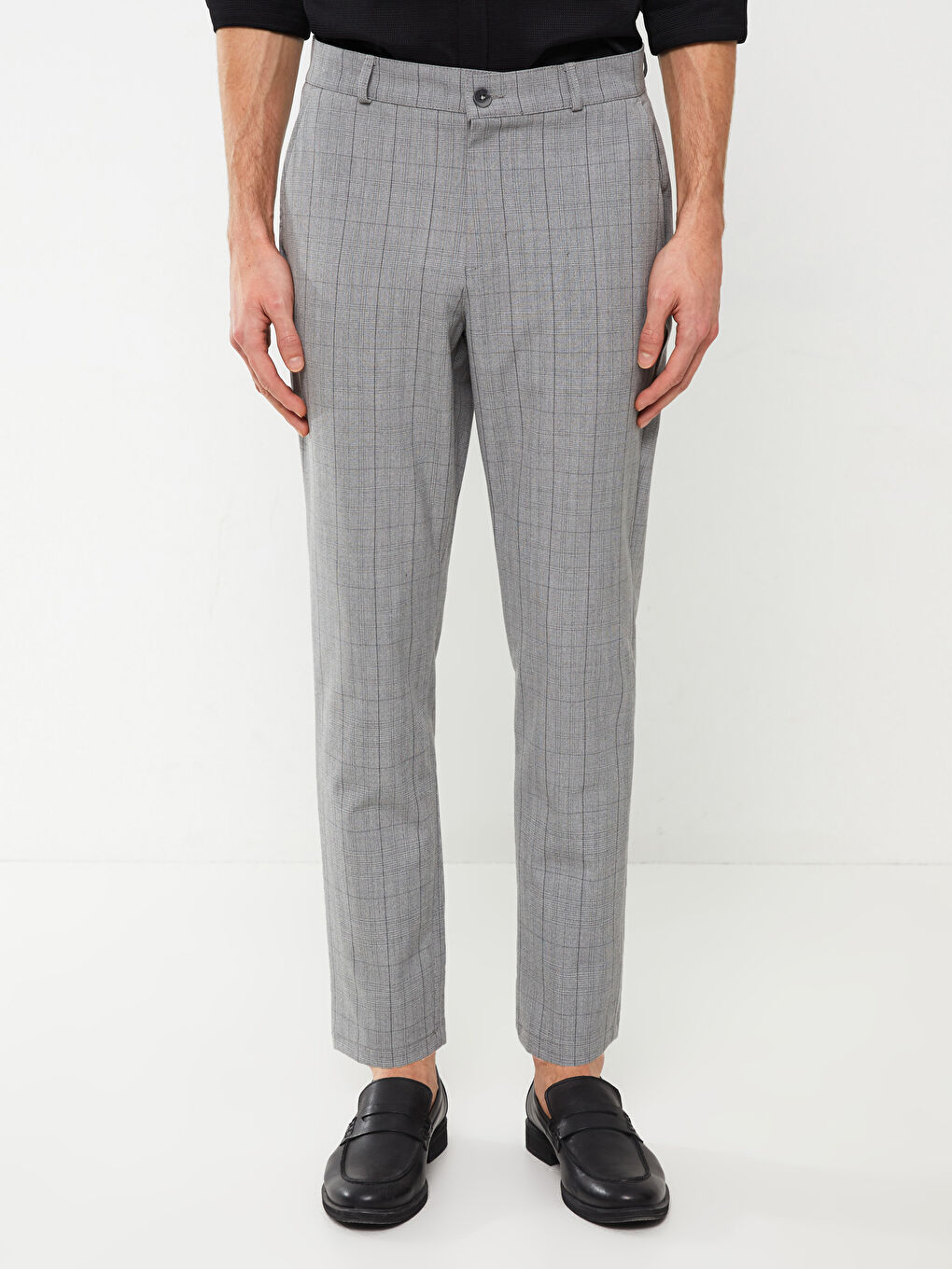 Pantaloni Slim Fit cu Carouri pentru Bărbați-2