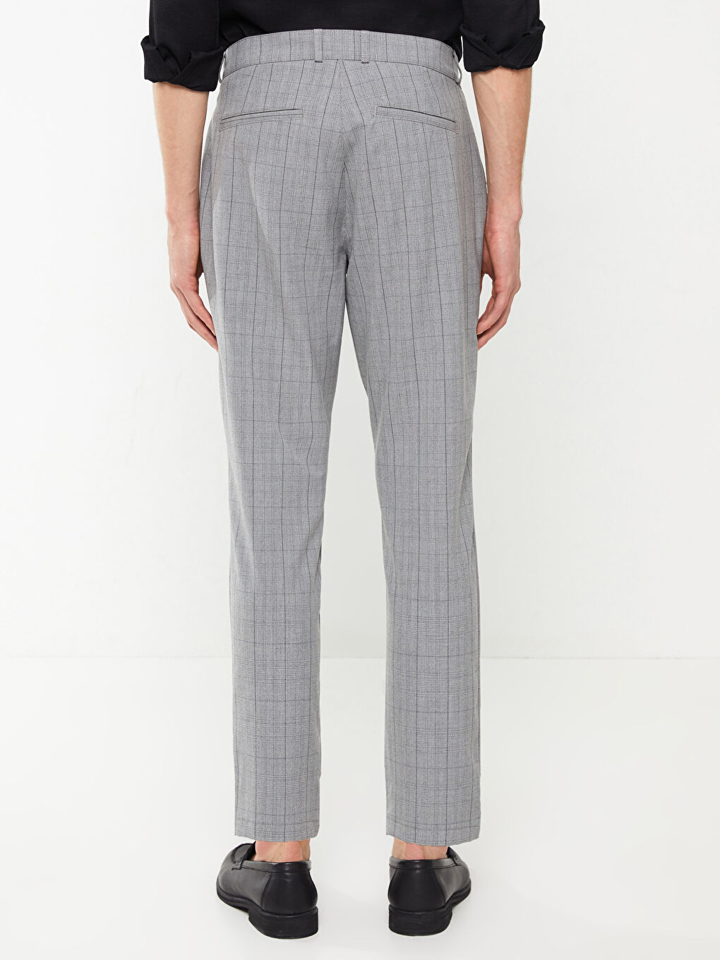 Pantaloni Slim Fit cu Carouri pentru Bărbați-4