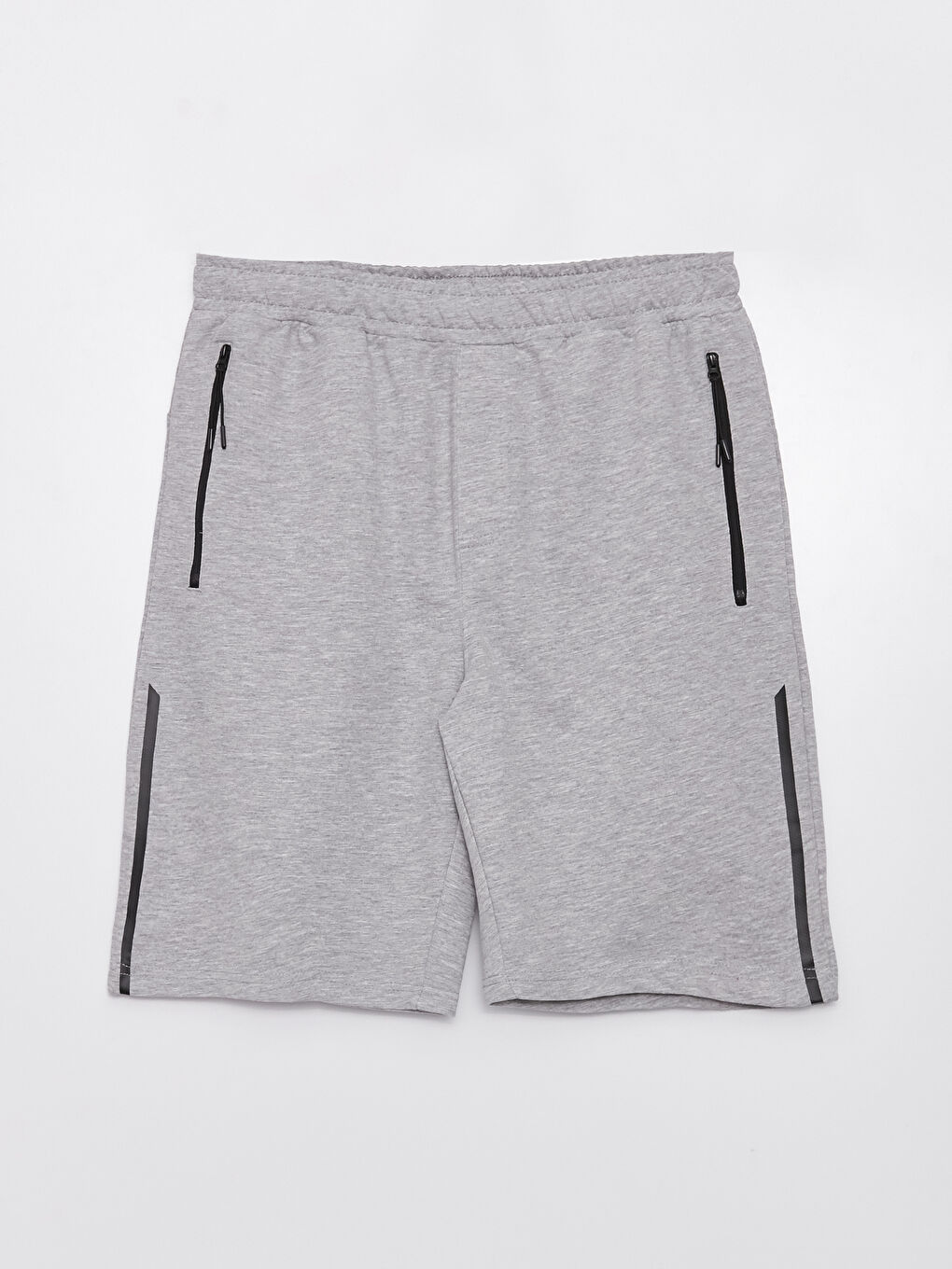 Gri Slim Fit Beli Lastikli Erkek Şort-5