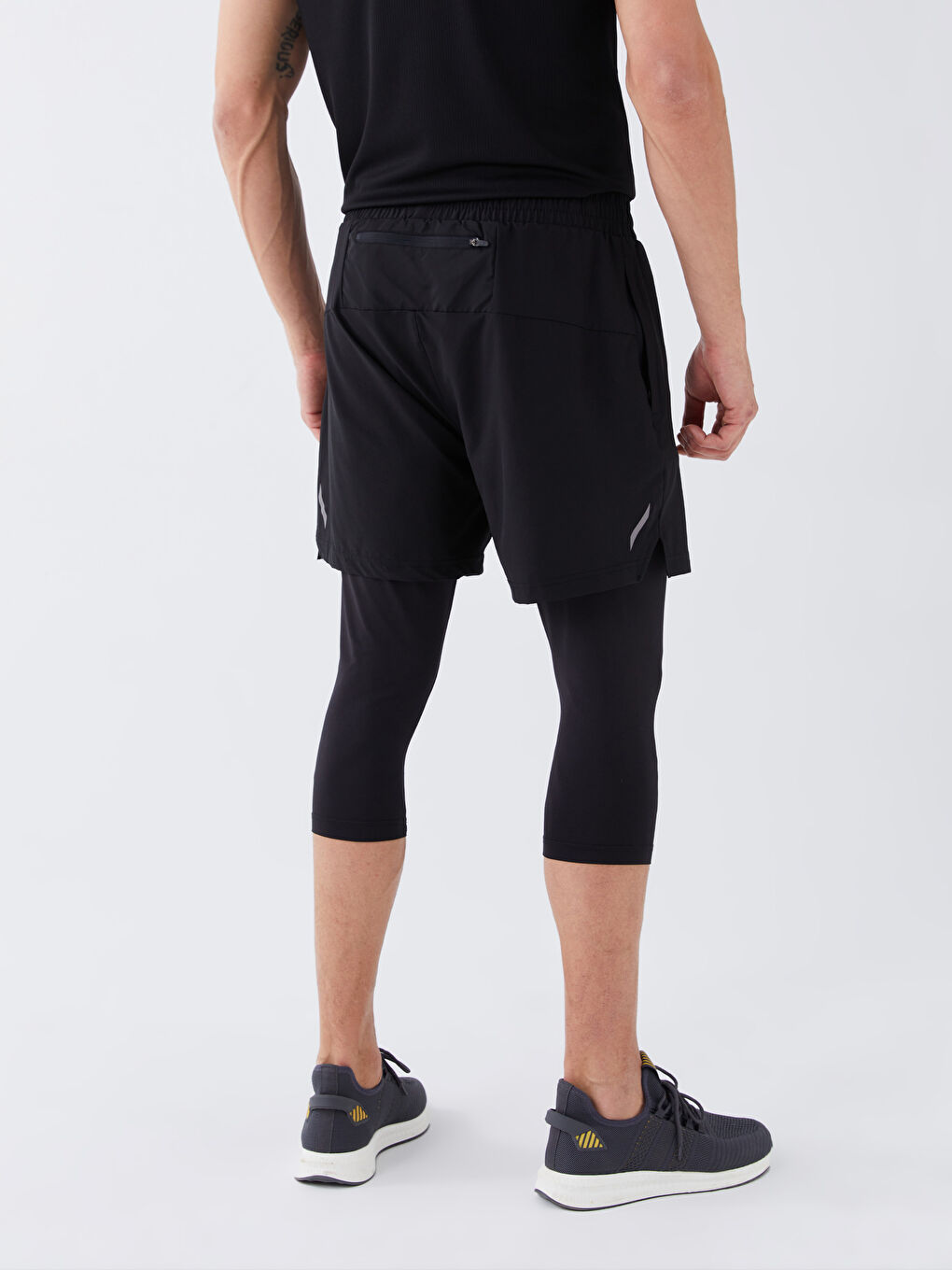 Xside Active Yeni Siyah Slim Fit Erkek Taytlı Şort - 5