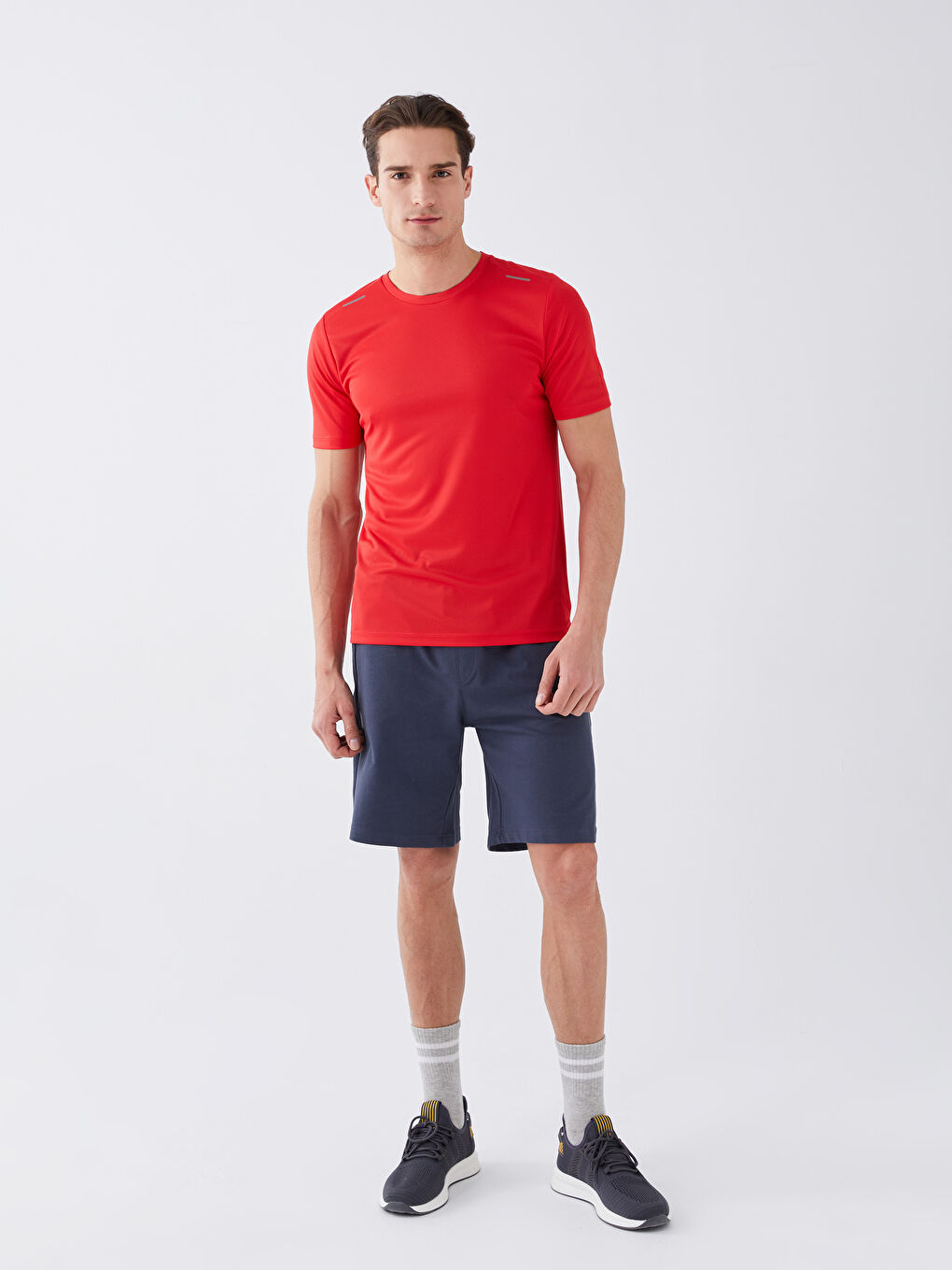 Kırmızı DRY-TECH Bisiklet Yaka Kısa Kollu Erkek Spor Tişört-2