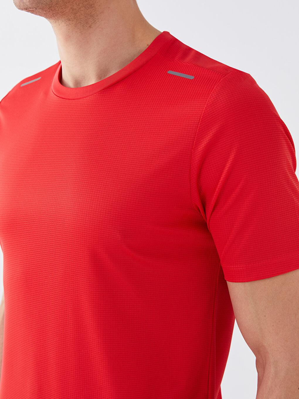 Kırmızı DRY-TECH Bisiklet Yaka Kısa Kollu Erkek Spor Tişört-3