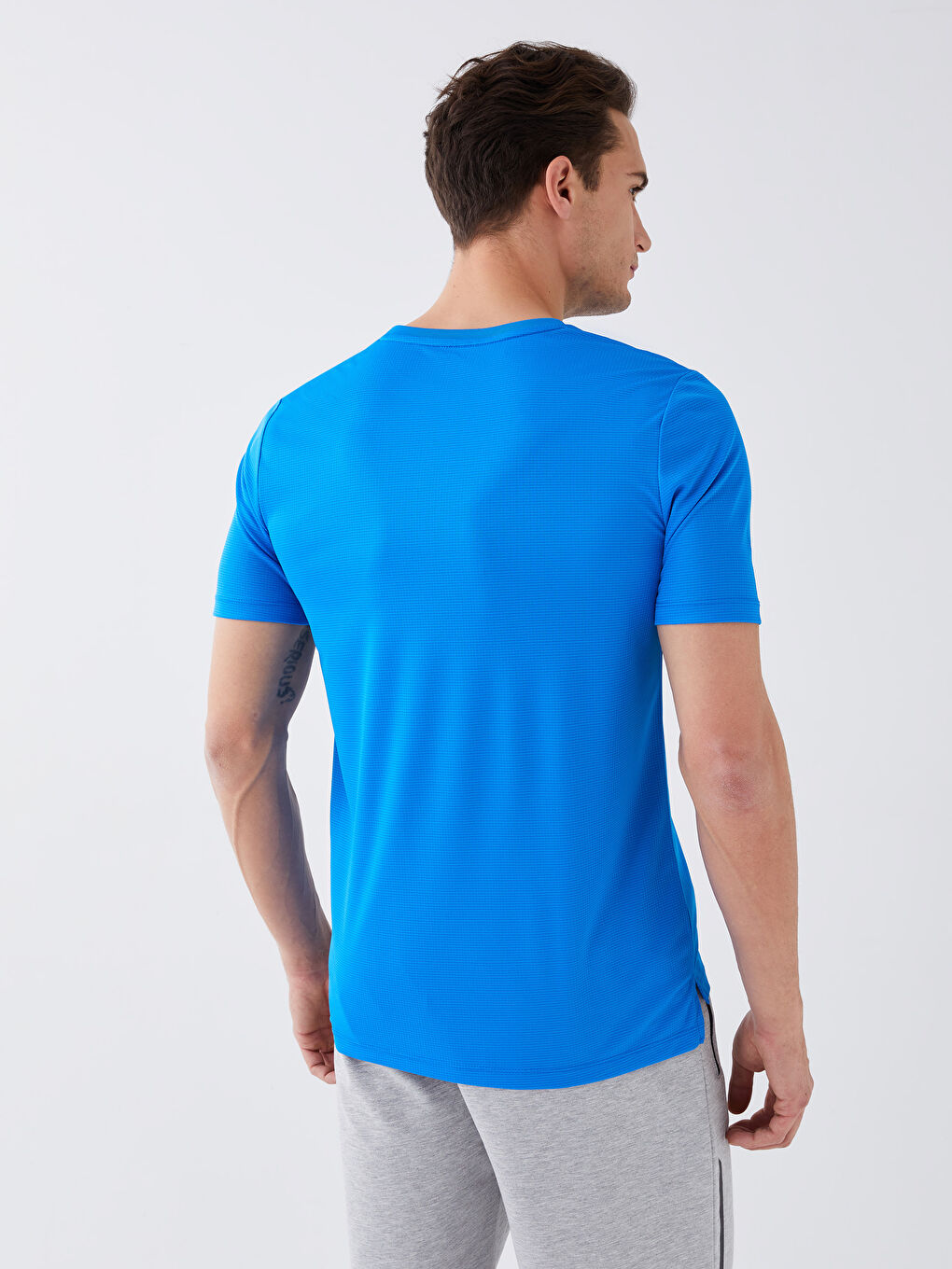 Mavi DRY-TECH Bisiklet Yaka Kısa Kollu Erkek Spor Tişört-4