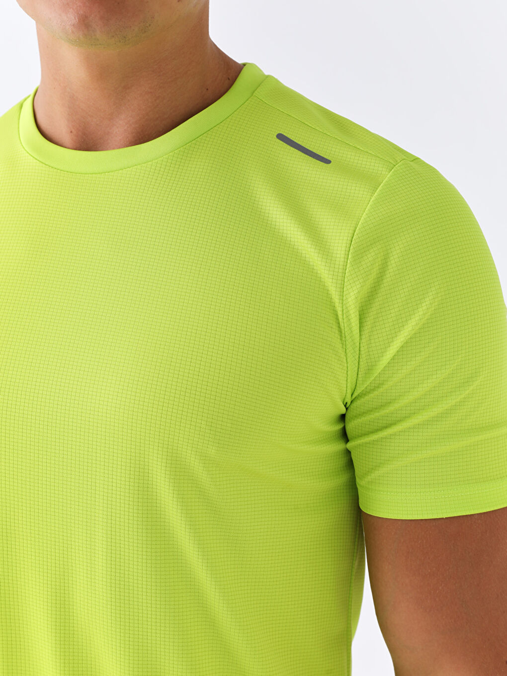 Yeşil DRY-TECH Bisiklet Yaka Kısa Kollu Erkek Spor Tişört-3