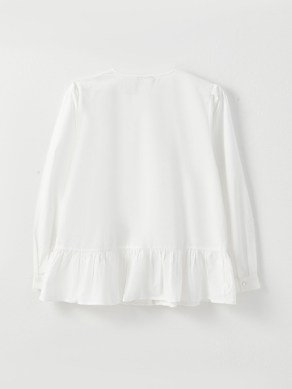 LCW Modest Crew Neck Embroidered Long Sleeve Women's Shirt -S33953Z8-SAT