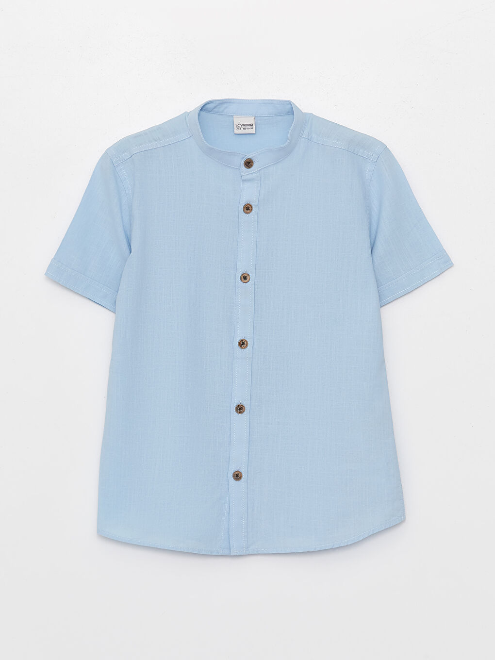 Chemise Basique à Col Mao à Manches Courtes pour Garçons