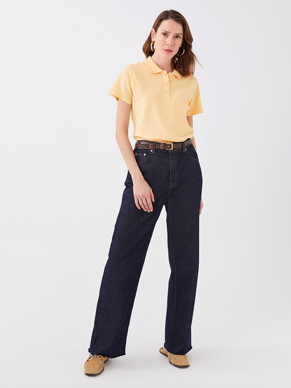 Rollkragen Schlicht Kurzarm T-Shirt für Damen-2