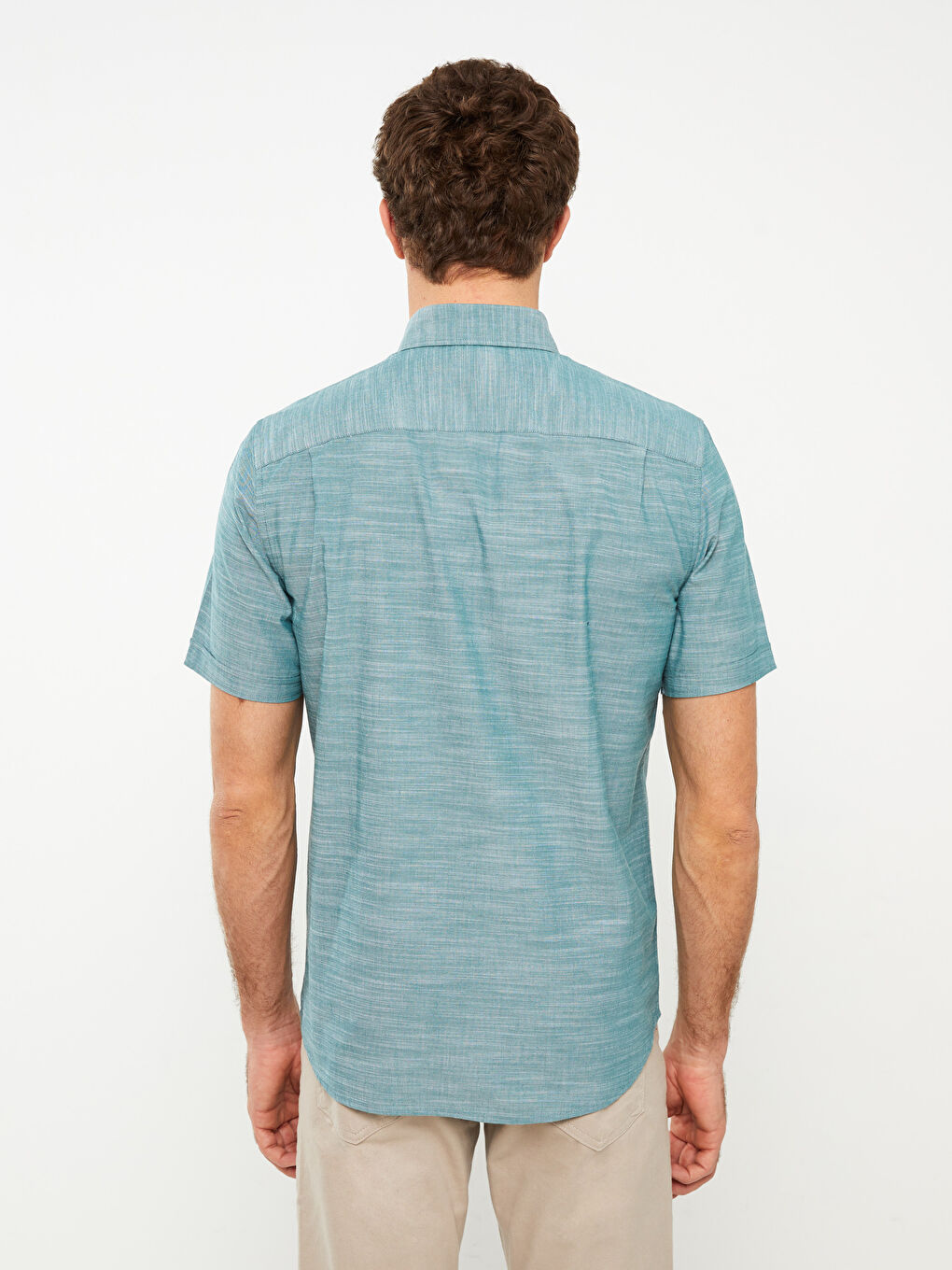 Regular Fit Short Sleeve Poplin Men's Shirt -S33965Z8-CS4