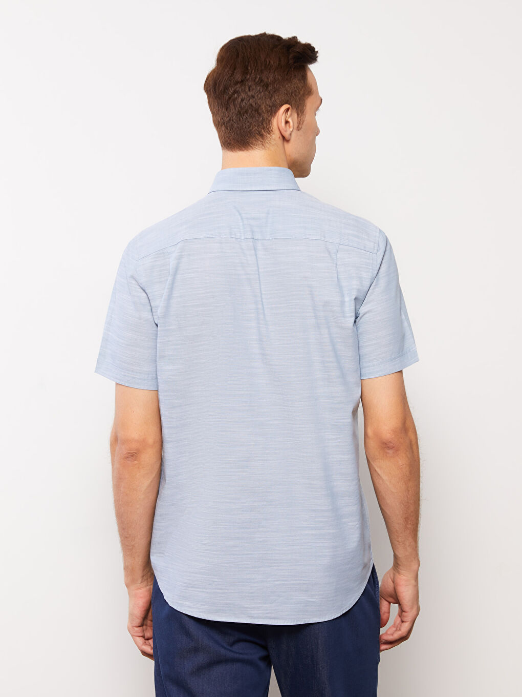 Regular Fit Short Sleeve Poplin Men's Shirt -S33965Z8-HWG