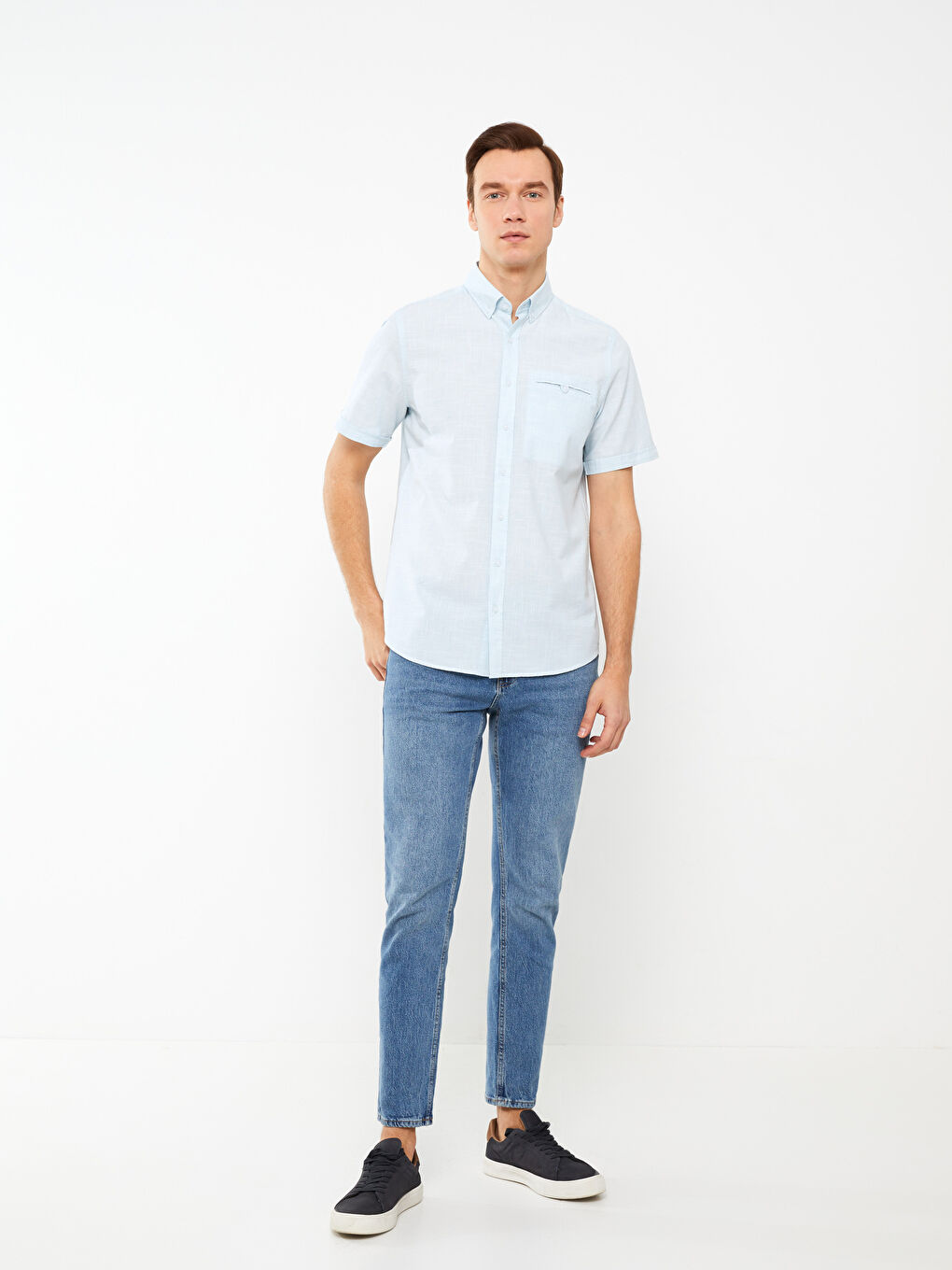 LCWAIKIKI Basic Regular Fit Short Sleeve Men's Shirt -S33967Z8-DY0