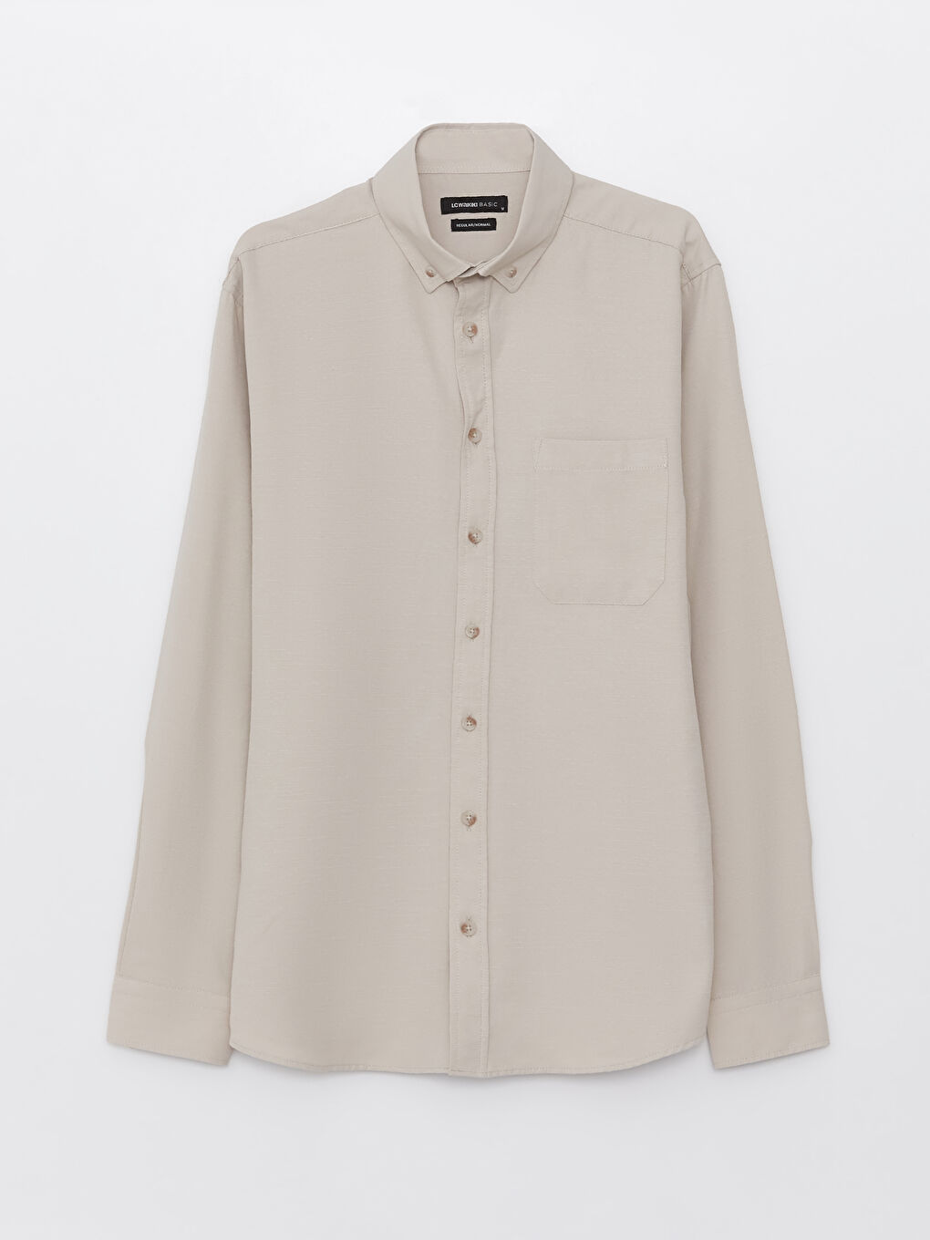 Regular Fit Long Sleeve Poplin Men's Shirt-5