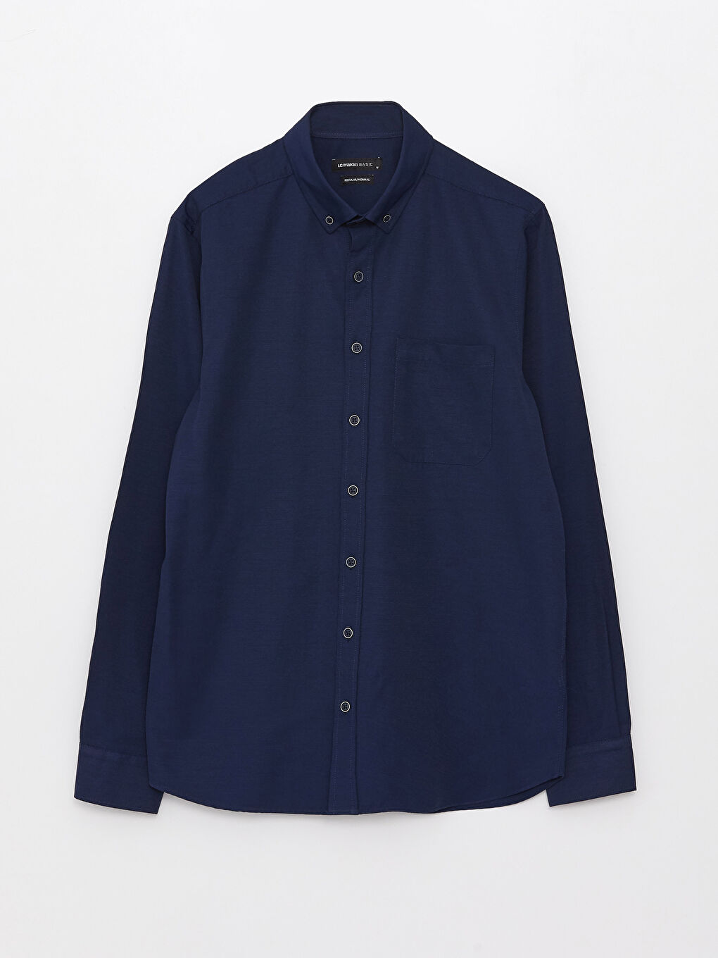 قميص بوبلين كم طويل عادي للرجال-5