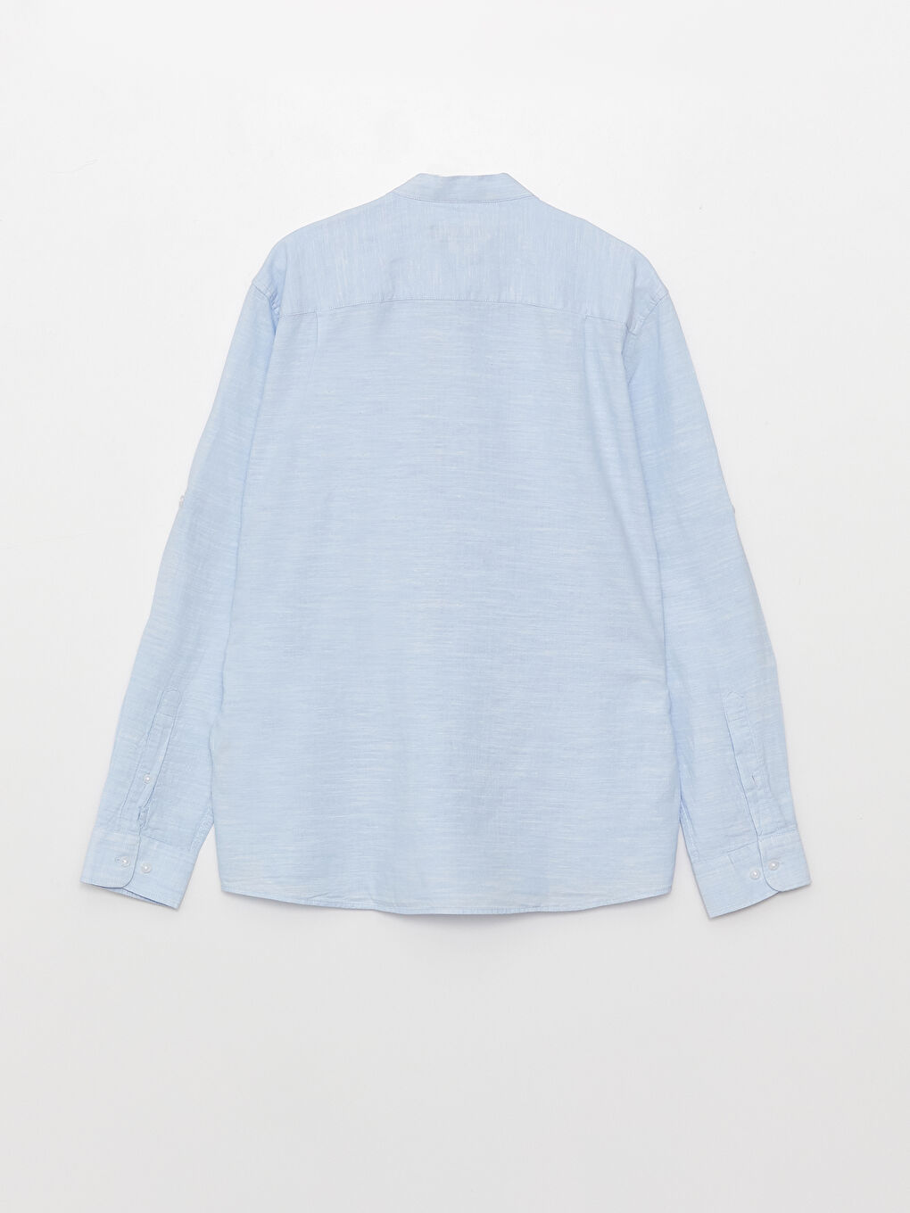 Regular Fit Long Sleeve Linen Blend Men's Shirt -S33975Z8-CUN