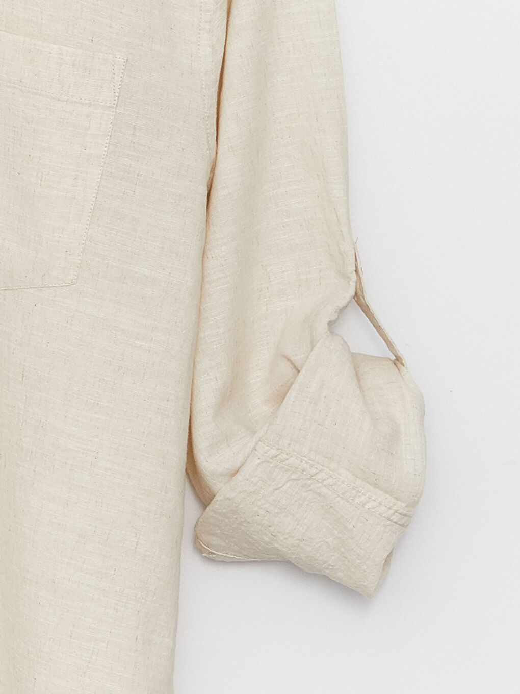 Regular Fit Long Sleeve Linen Blend Men's Shirt-7