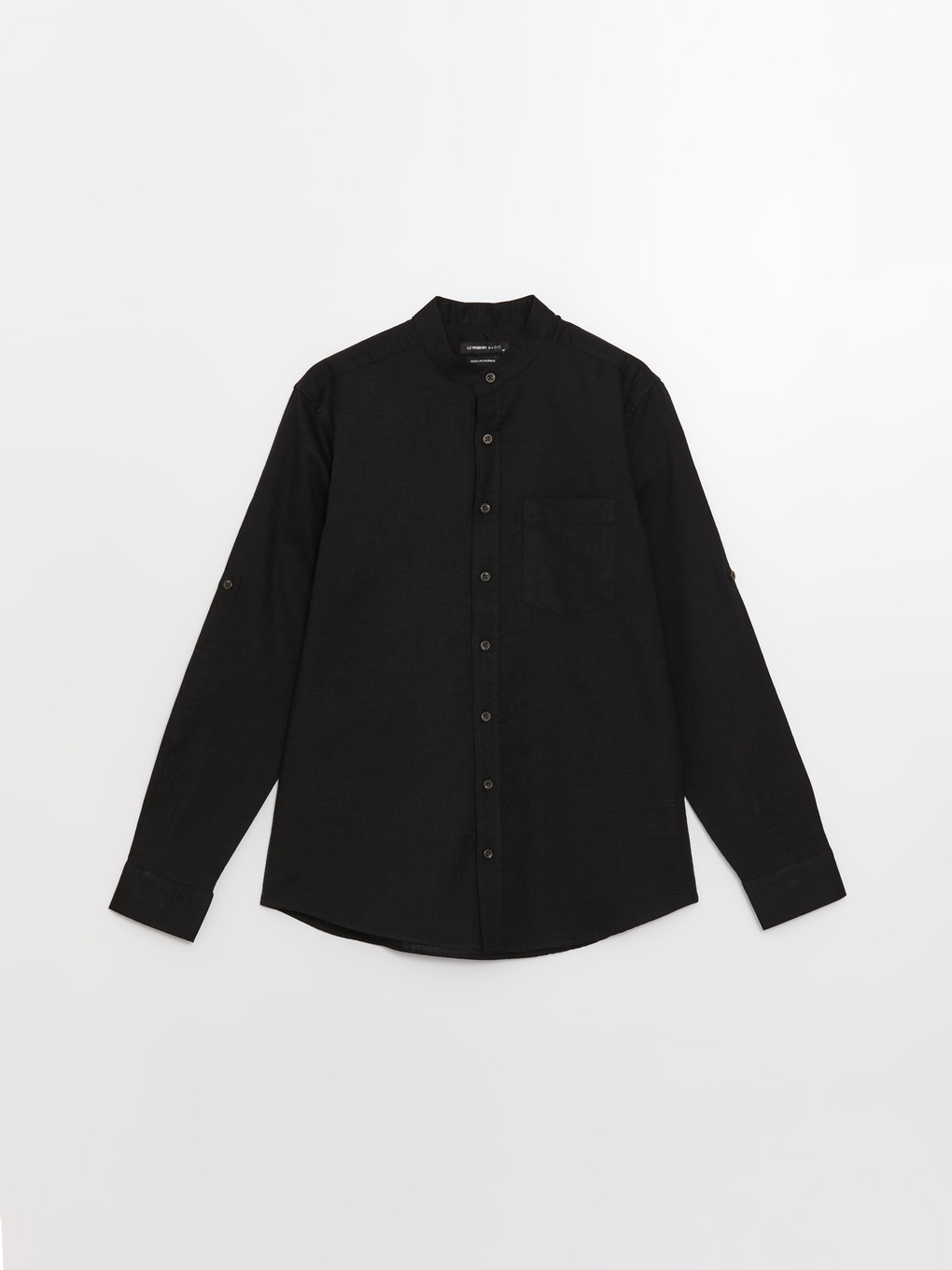 Regular Fit Long Sleeve Linen Blend Men's Shirt-5