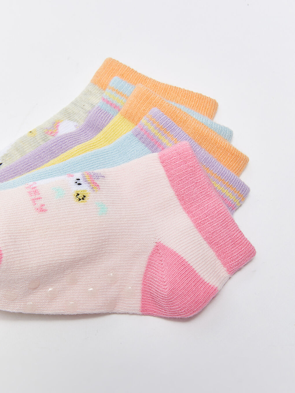 جوارب رياضية مطبوعة للبنات الرضع - ٥ قطع-4