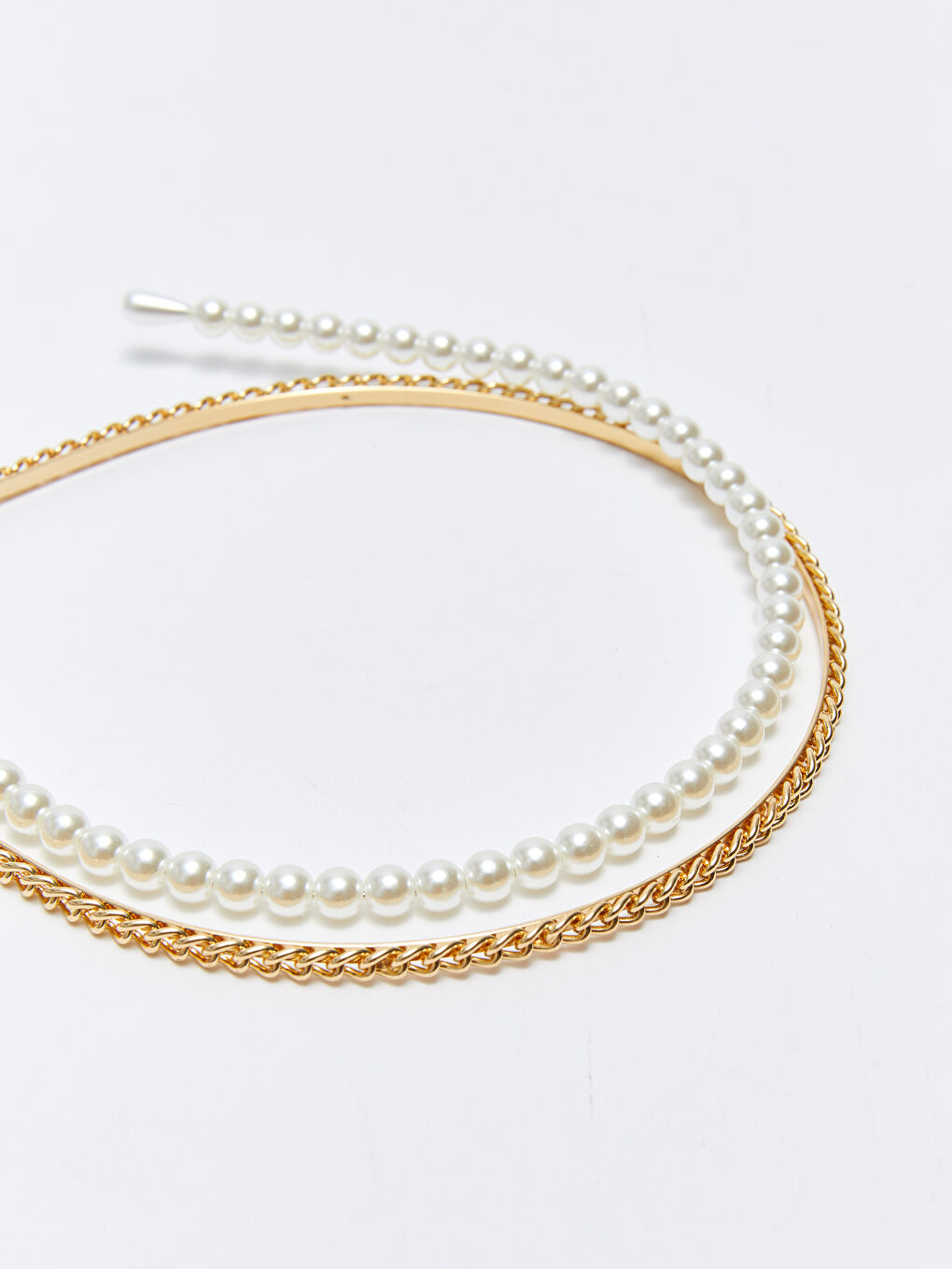 تاج للسيدات مزين باللؤلؤ والسلاسل - مجموعتين-2