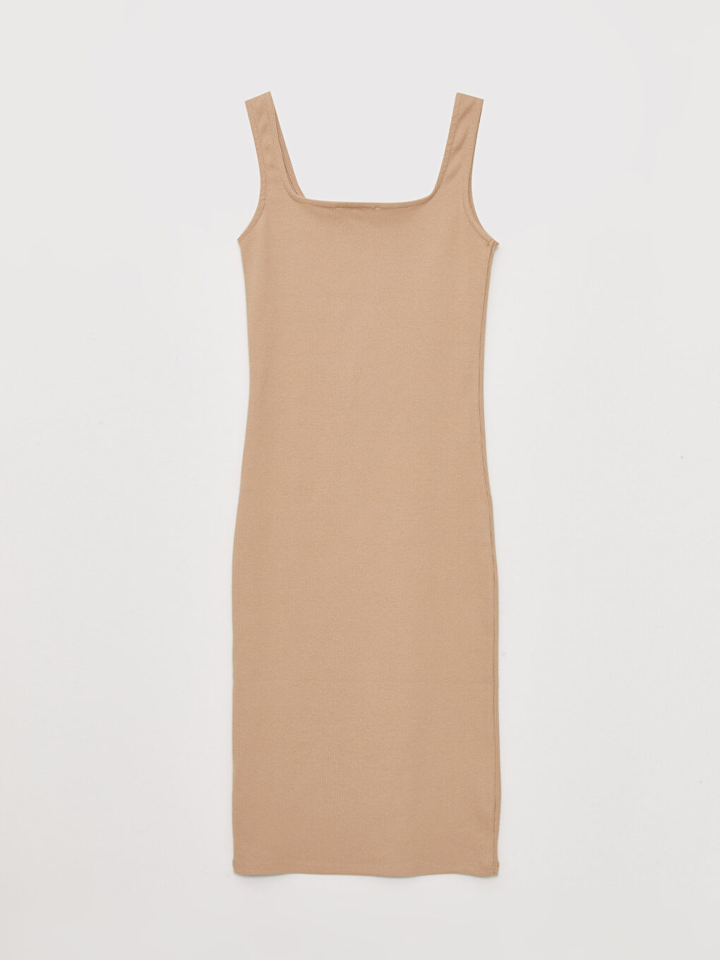 فستان نسائي سادة بحمّالات وياقة على شكل حرف U-6