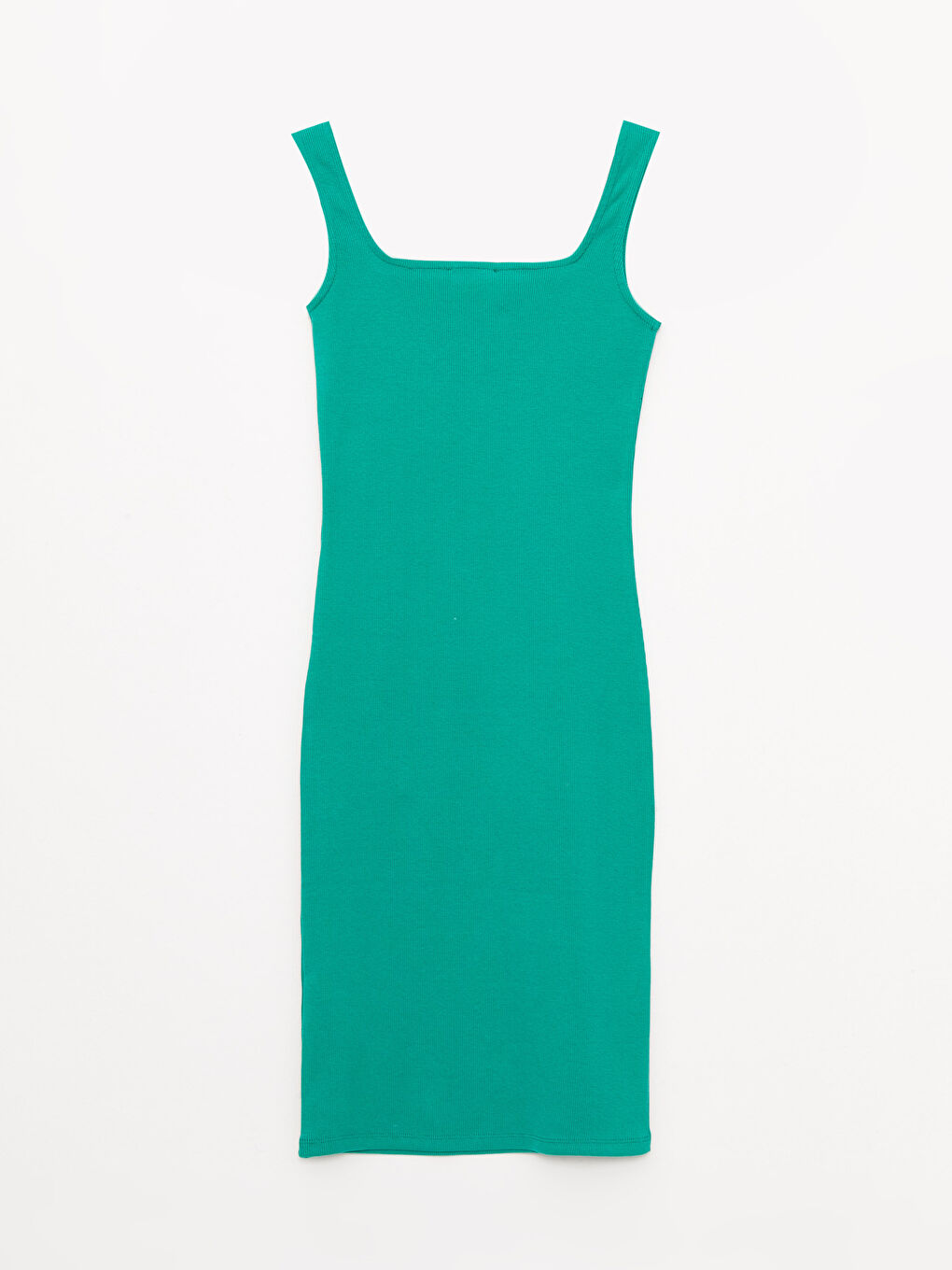 Robe Femme Unie à Fines Bretelles avec Encolure en U-6