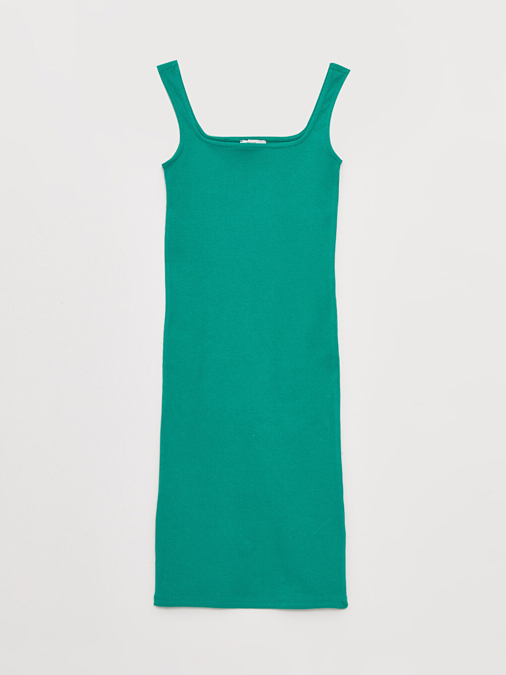 Robe Femme Unie à Fines Bretelles avec Encolure en U-5
