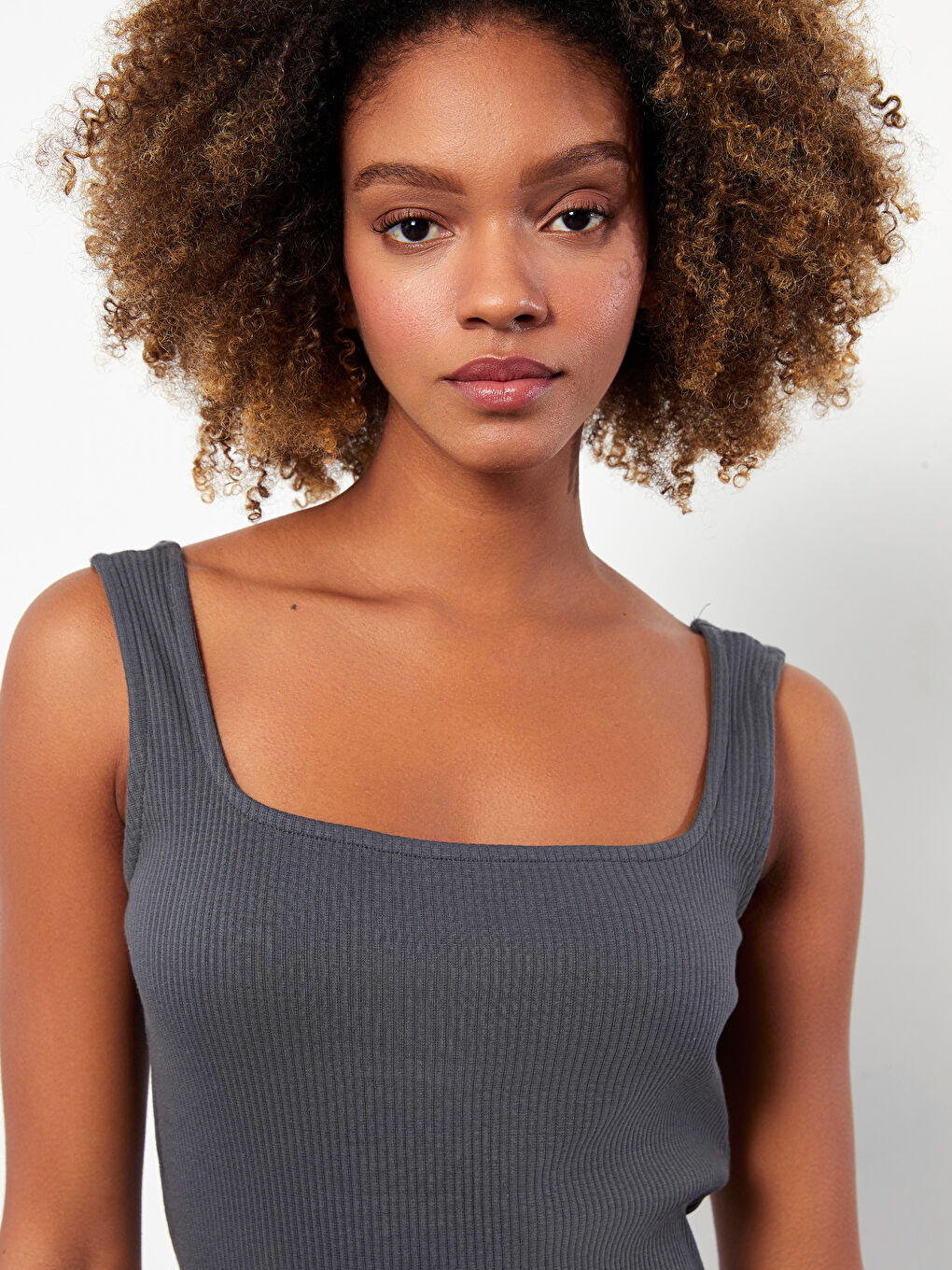 U Neck Plain Strappy Women's Dress-2