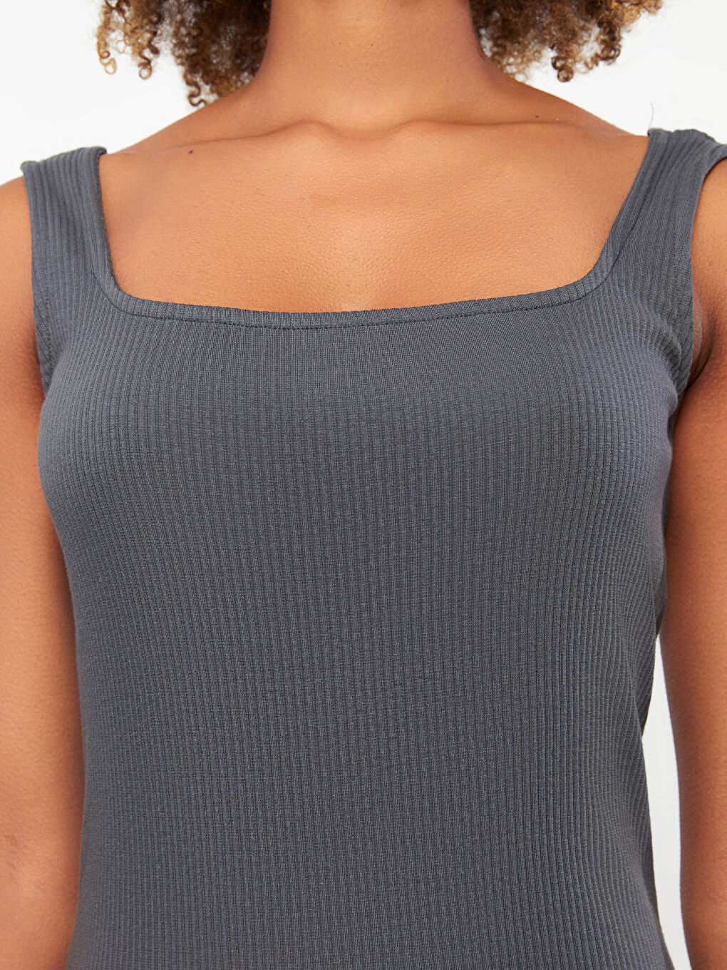 U Neck Plain Strappy Women's Dress-4