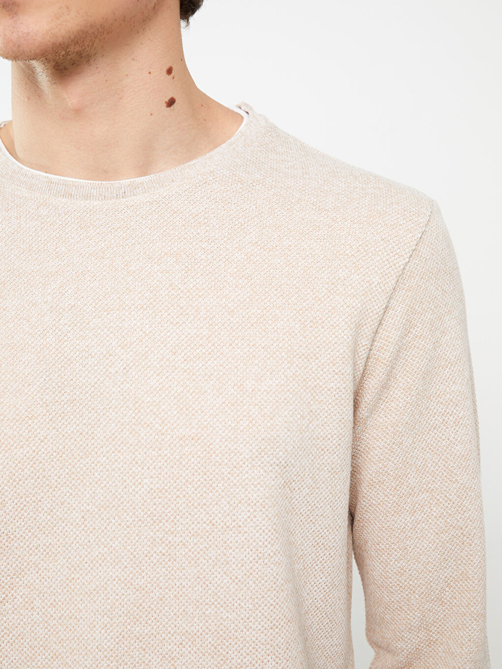 Мужская футболка с длинным рукавом и круглым вырезом-3