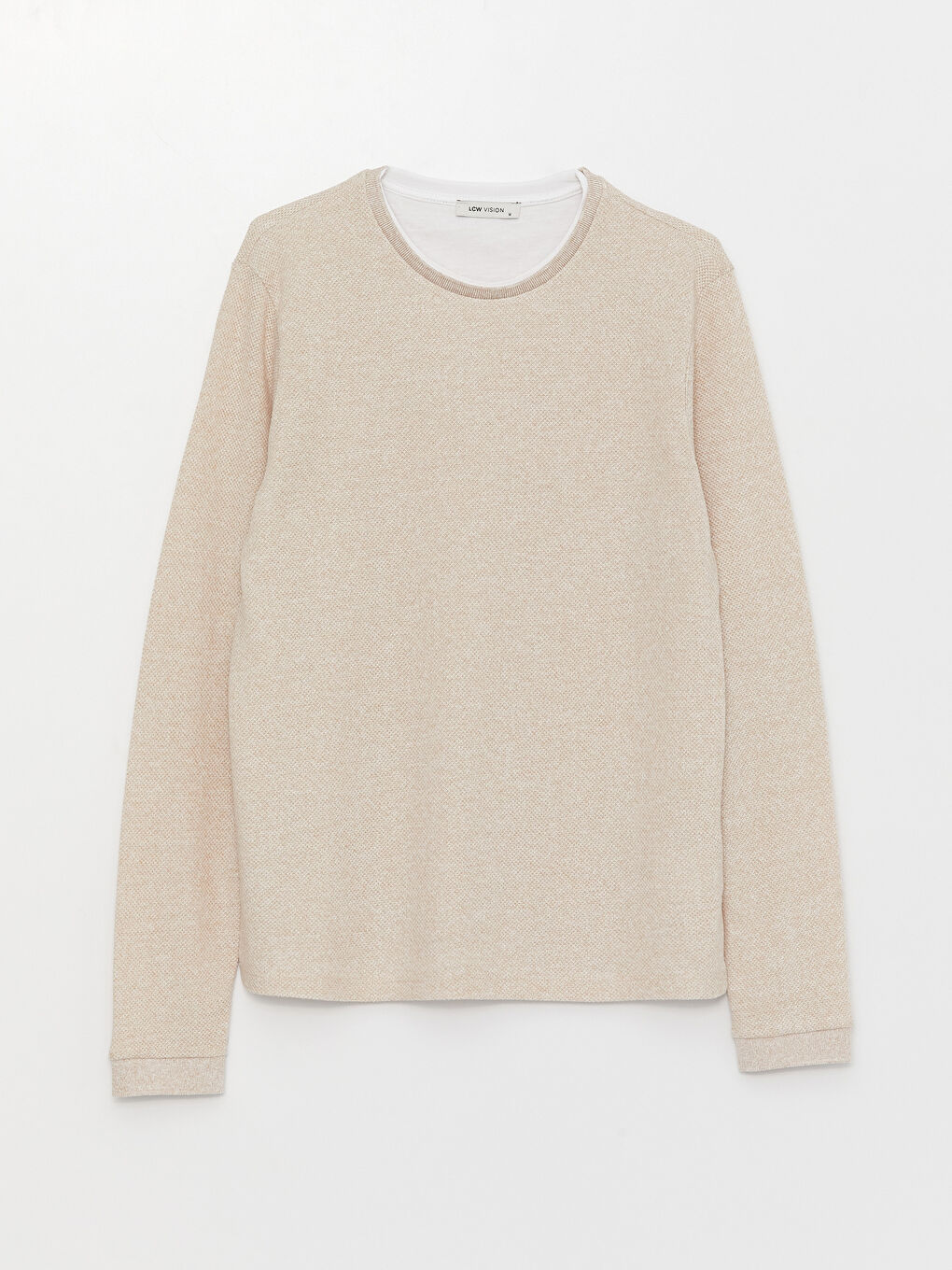 Мужская футболка с длинным рукавом и круглым вырезом-5