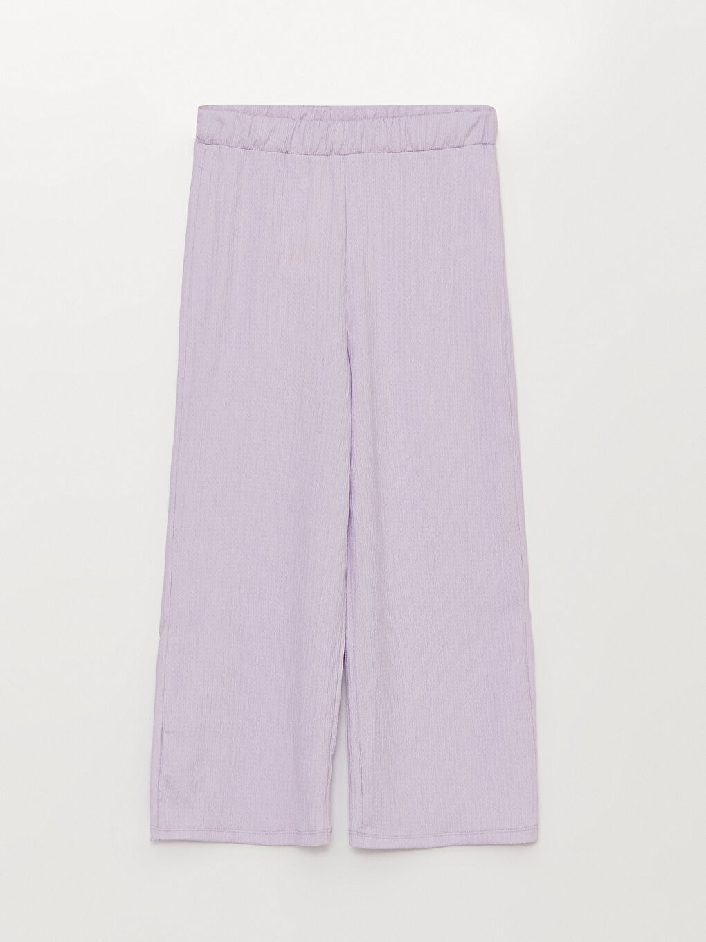 بنطلون بنات بخصر مطاطي واسع من الأسفل سادة-4