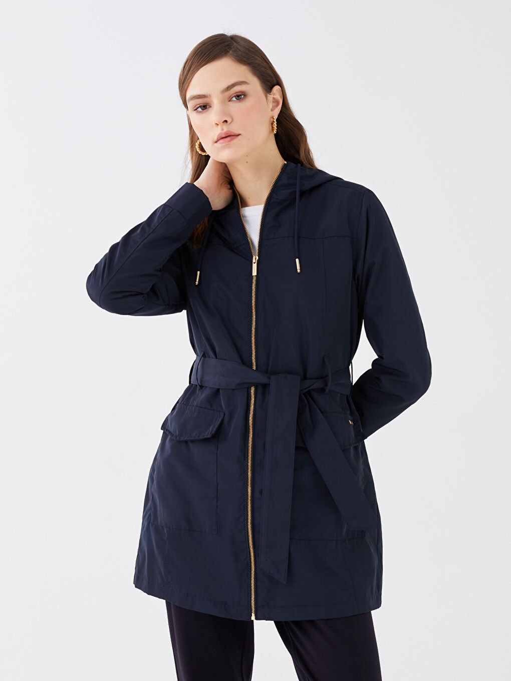 بالطو سادة بكابوش للسيدات-1