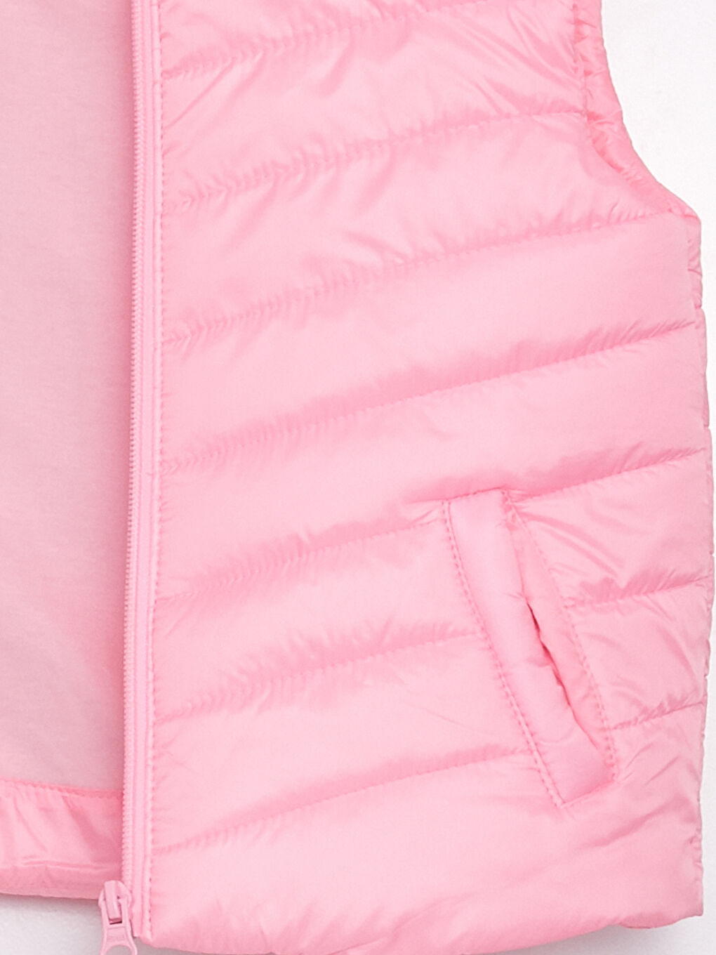 Stand-up Collar Basic Baby Girl Zipper Vest-2