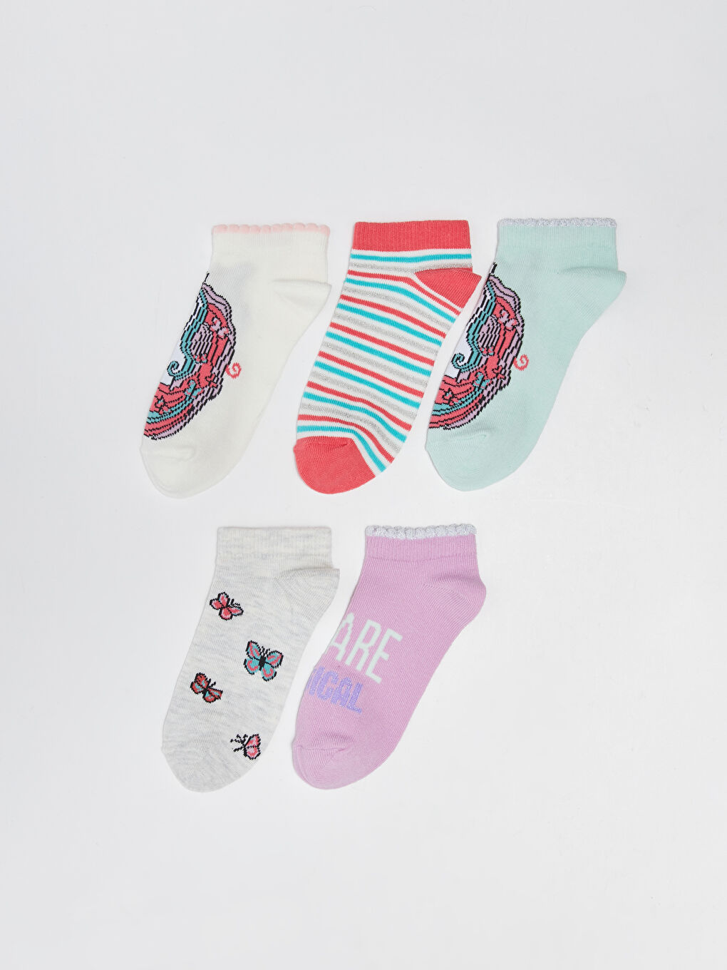 Șosete Sport pentru Fete cu Model Pachet de 5