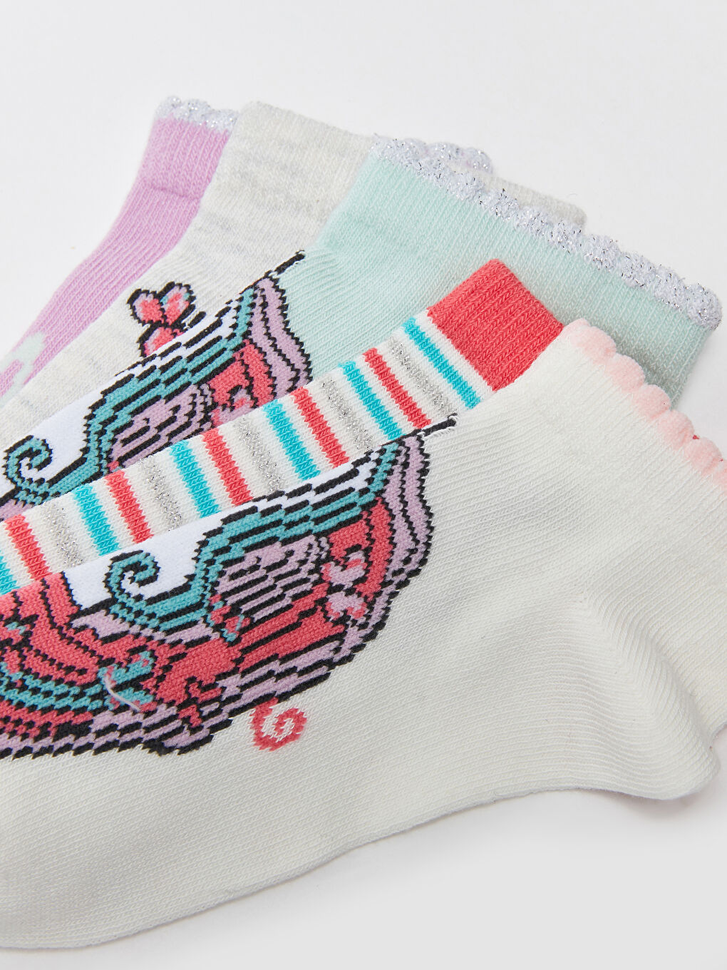Șosete Sport pentru Fete cu Model Pachet de 5-3