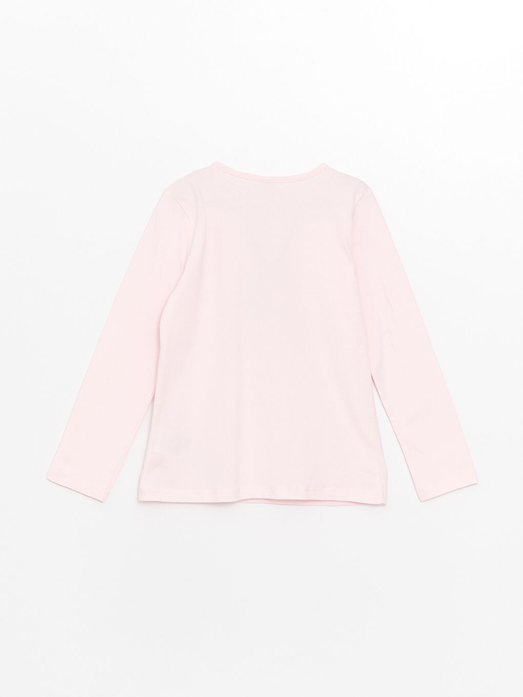 Crew Neck Printed Long Sleeve Girls' T-Shirt-1