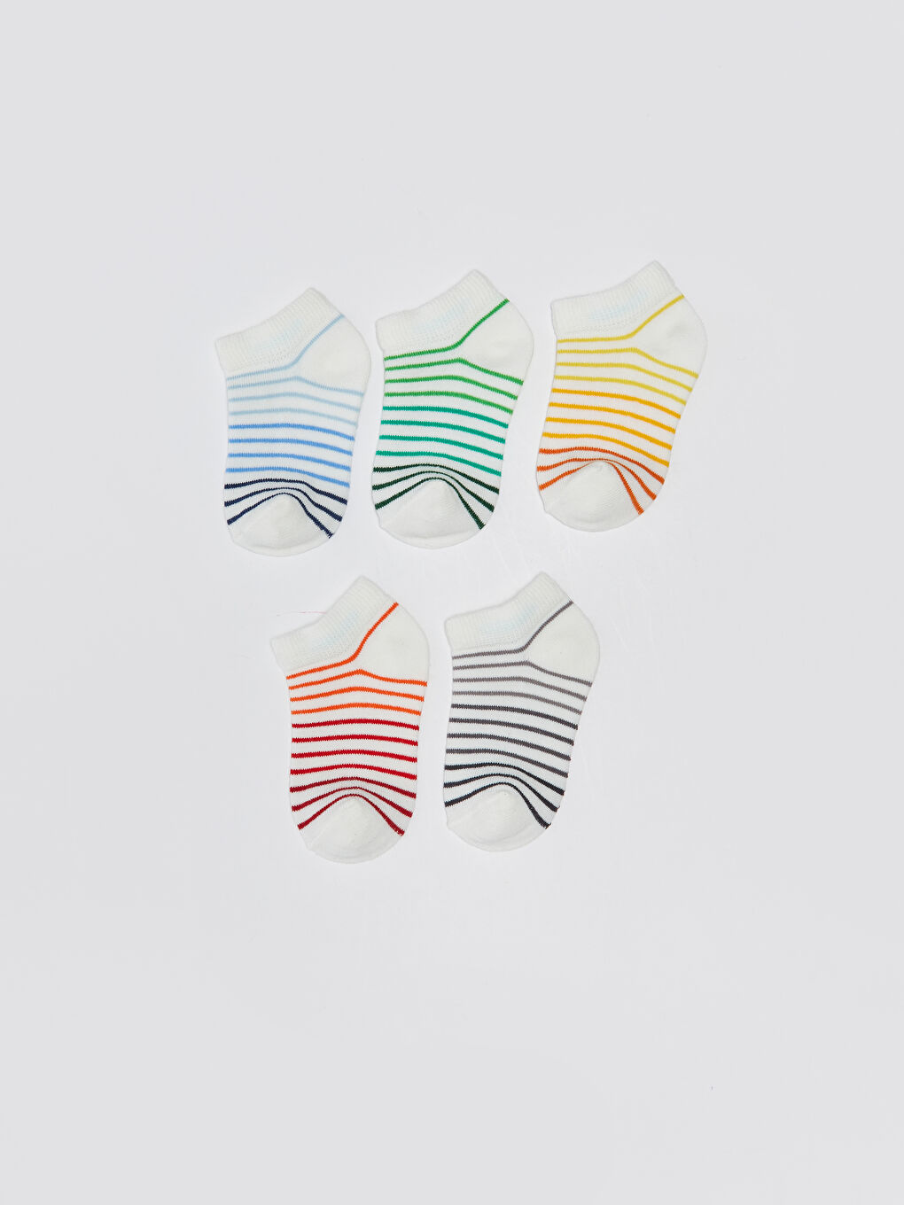 Striped Baby Boys Trainer Socks 5 Pack
