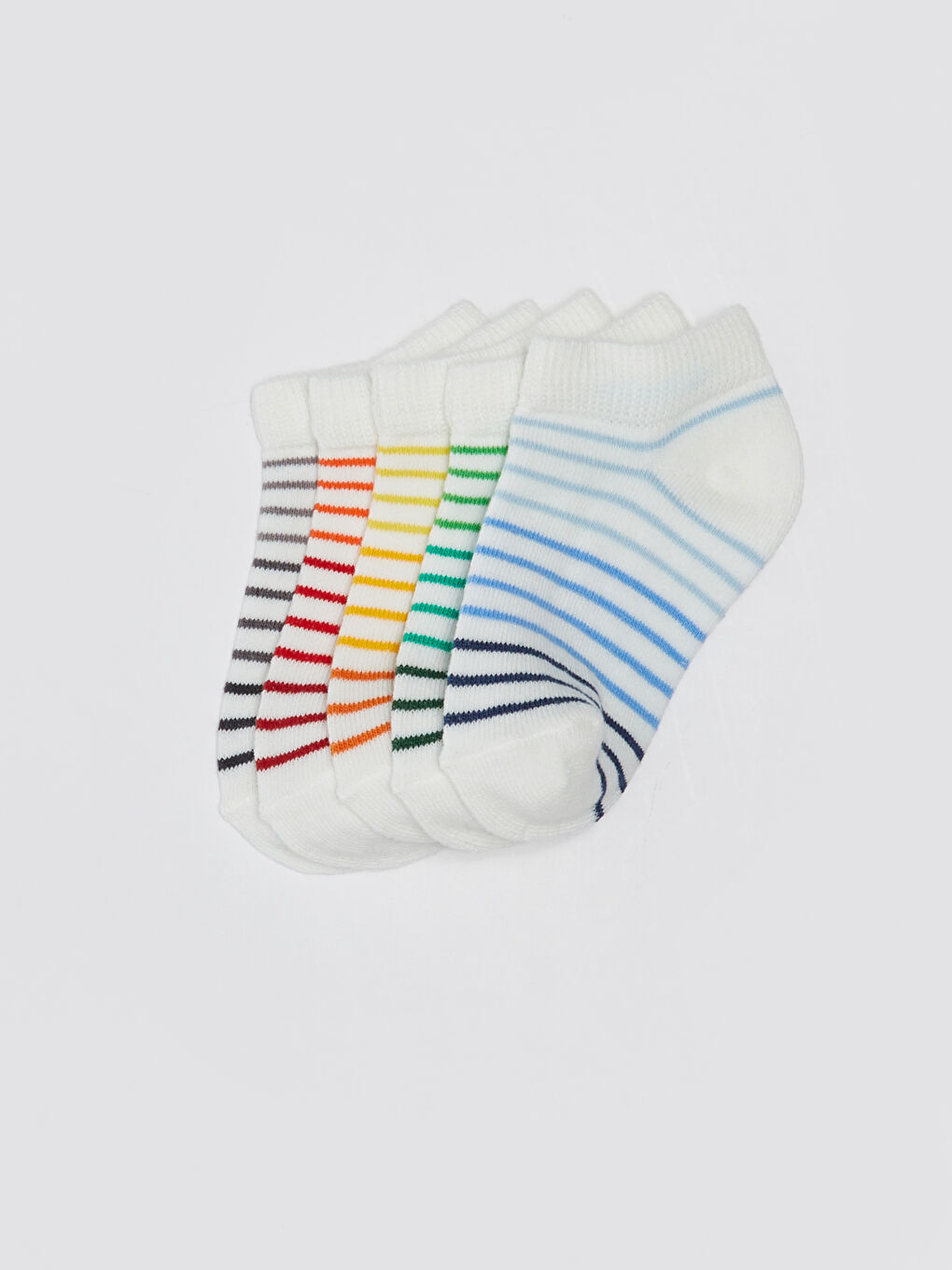 Striped Baby Boys Trainer Socks 5 Pack-1