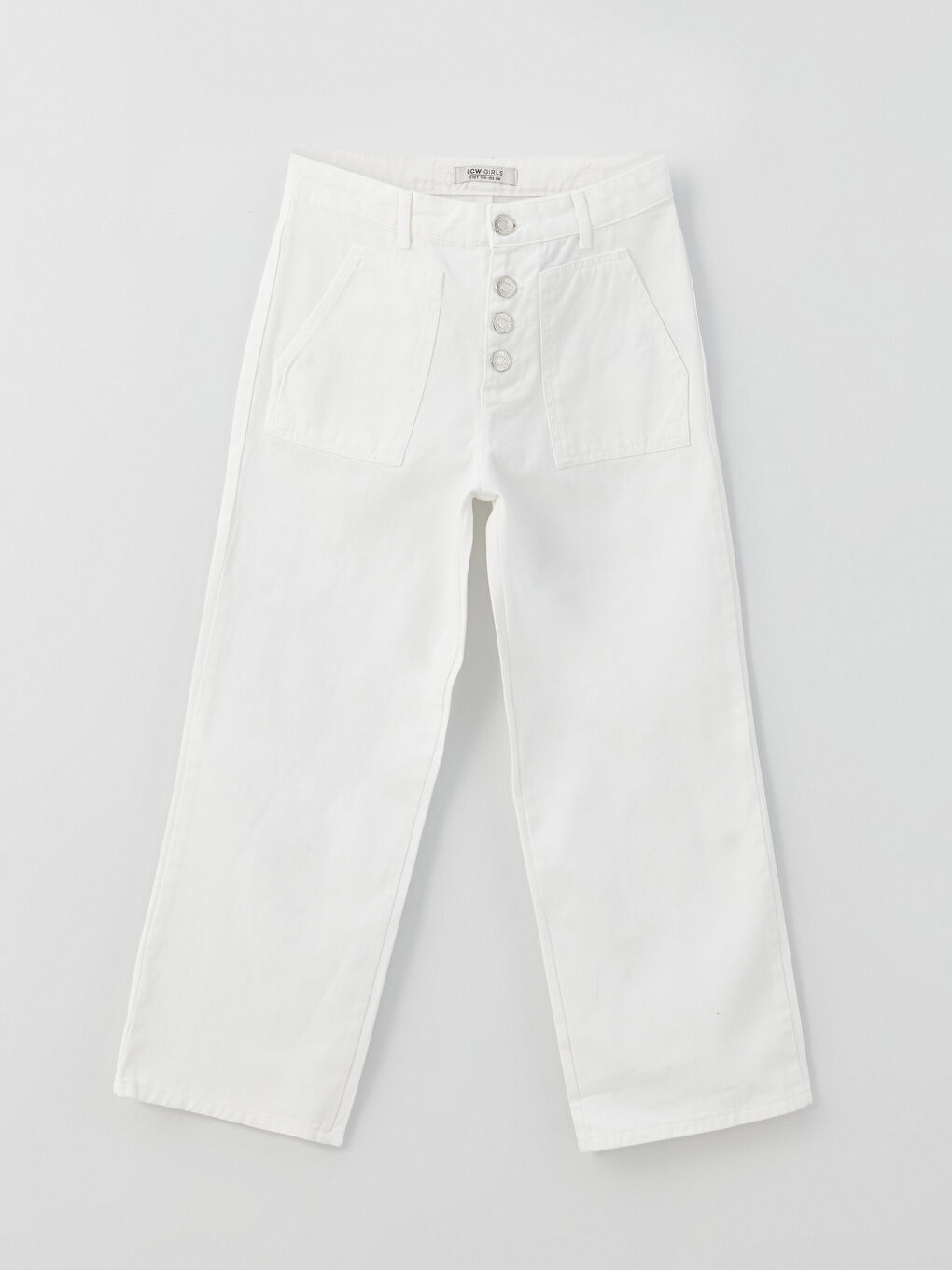 Basic Wide Leg Girls' Trousers-2