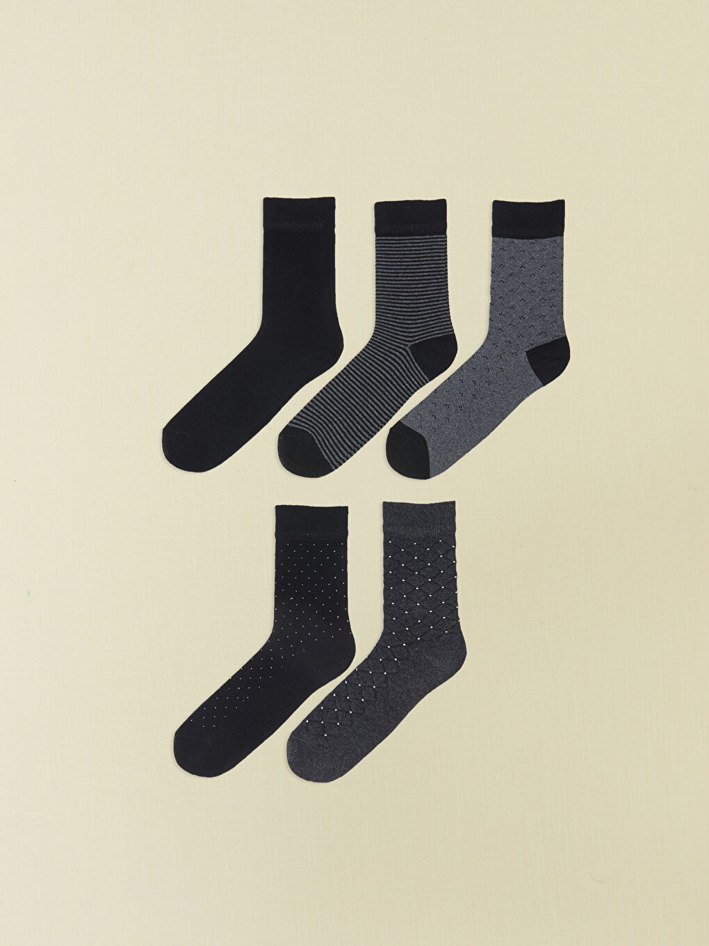 Patterned Men's Ankle Socks 5 Pack